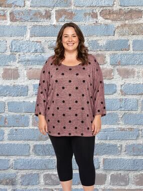 Fig & Blu Pullover Pink/Gray Mixture Top Size 3X